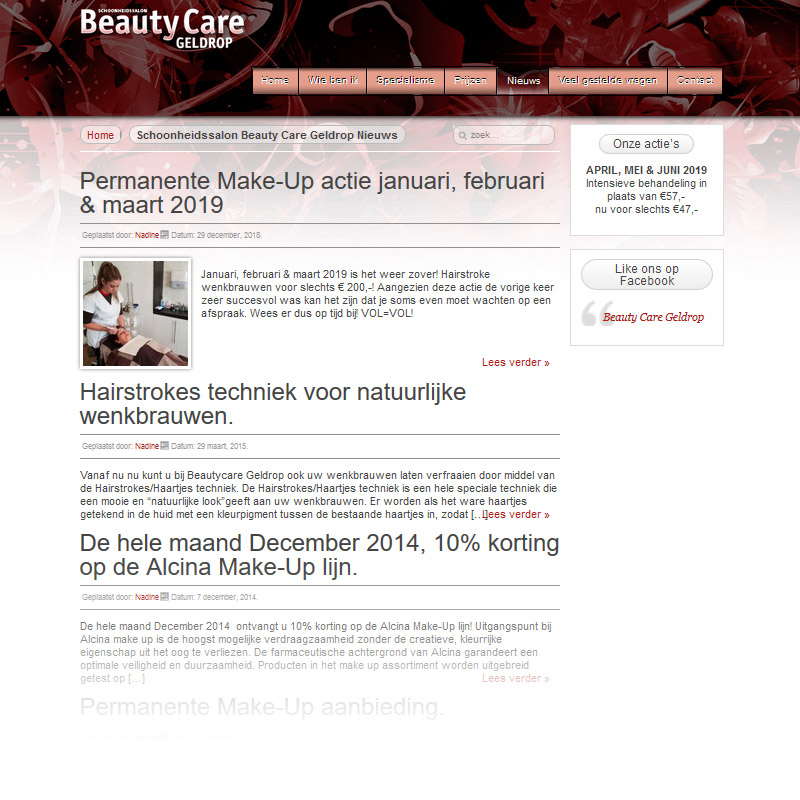 beautycaregeldrop.nl website ontwerp macman veldhoven