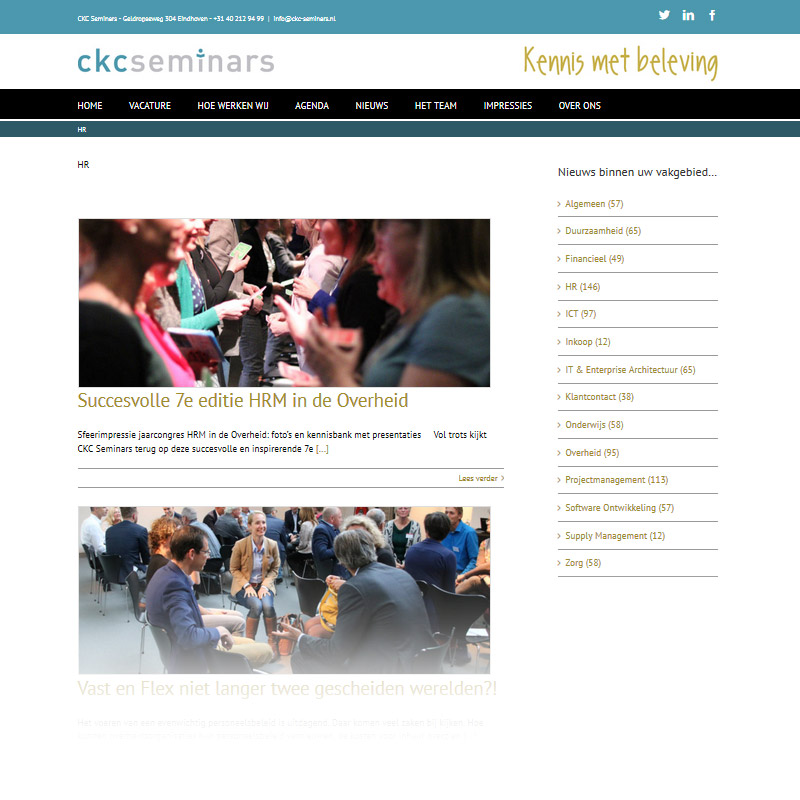 website ontwerp ckc-seminars.nl