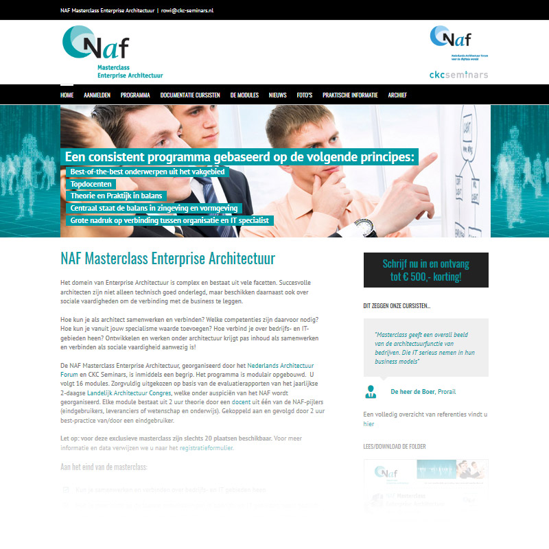 webdesign naf-masterclass.nl