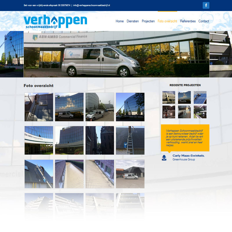 website ontwerp verhappenschoonmaakbedrijf.nl macman veldhoven