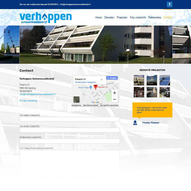 verhappenschoonmaakbedrijf.nl webdesign macman veldhoven